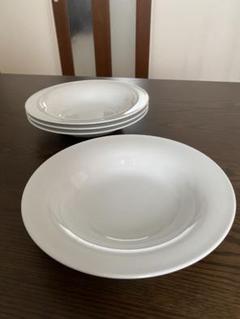 Arzberg ホワイト深皿6枚セット白磁　ドイツパスタプレート ドイツ アルツベルグ シンプルな立体模様のおしゃれプレート/深