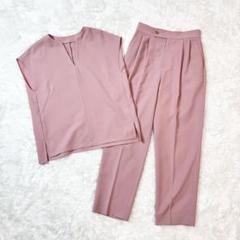 【極良品】グリーンレーベルリラクシング　ブラウスとパンツセットアップ　ピンクM