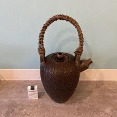 鉄瓶　骨董品　水漏れ　無し 角古一圭 作 羽復型鉄瓶 約900cc 試水済 無漏 高さ16.5cm(鉄瓶