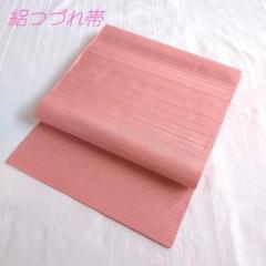 未使用★絽つづれ帯　名古屋帯　ピンク系　無地　京都峯陽　箱入り　帯幅：約３１cm