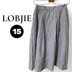 LOBJIE☆スカート ストライプ 15 大きいサイズ 綿 薄手 ふんわり