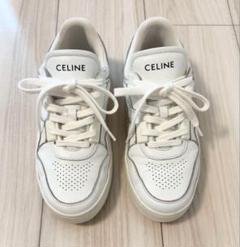 美品【CELINE/セリーヌ】レースアップ ロースニーカー 白 38