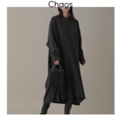 Chaos(カオス)｜スピンキュプラシャツワンピース/ネイビー の