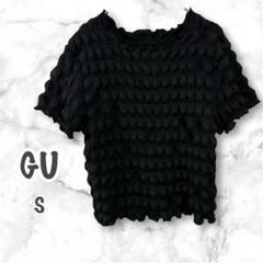 GU ジーユー 半袖（S）シャーリングTシャツ ブラック GU 349929