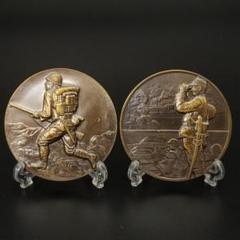 珍品 呉鎮守府 聯合競技賞牌 旧日本軍 記念メダル 勲章 鍍金 木箱入