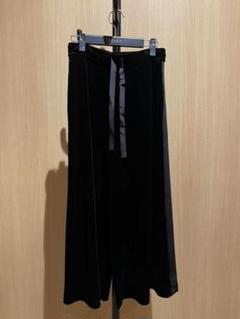 【良品】フォクシーニューヨーク collection★ニットパンツ　ガウチョ フォクシーニューヨーク ワイドパンツ 38 リボン ベルト