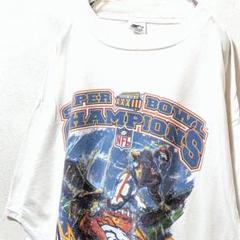 スターター NFLデンバーブロンコスデカロゴ Tシャツ ホワイト白 XL古着