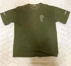 ドラゴン刺繍オリーブグリーンTシャツ