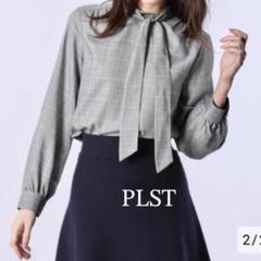 PLST 「キュプラツイルリボンタイブラウス」Sサイズ