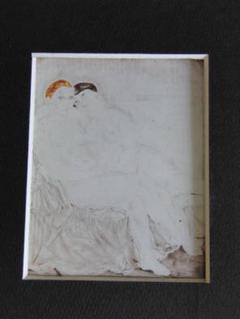 藤田嗣治、「Les Deux Amies」、希少画集の額装画、人気作品 藤田嗣治、「Les Deux Amies」、希少画集の額装画、人気作品