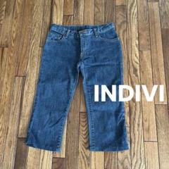 インディヴィ　INDIVI 美品　デニム　ハーフパンツ