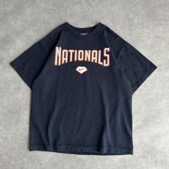 00s ナイキ ロゴプリントTシャツ MLB ナショナルズ センターロゴ