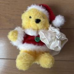 くまのプーさん クリスマス サンタ マスコットぬいぐるみ キーチェーン サンタ姿が癒される☆