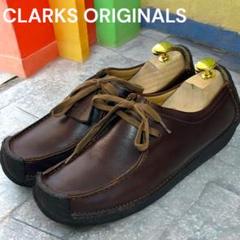 未使用級☆【Clarks】　クラークス　フラットレザーシューズ　ブラウン　靴 未使用級 極美品】CLARKS ナタリー スムースレザー ブラウン