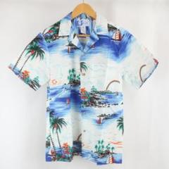 美品 80s VINTAGE USA製 RJC ヤシの木 海 アロハ シャツ S