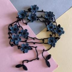 専用ハンドメイドレース編み　まるまるデージーのネックレス70cm エミーグランデ 🧶 [Colorful doily knitted with lace yarn] Crochet lace
