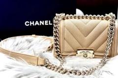 ✨本物CHANELシャネル✨ボーイシャネル チェーンショルダー ミニ Vステッチ
