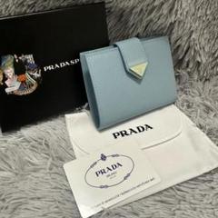 プラダ 三つ折り財布 PRADA PRADA◇3つ折り財布/ブラック×レッド/レディース : セカンド