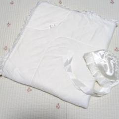 イヌジルシ　おくるみ　 帽子　お宮参り　キルト