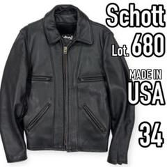 80s○Schott○Lot.680 USA製 シングルライダースジャケット