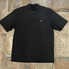 NIKE GOLF ナイキゴルフ モックネック半袖シャツ ロゴ ブラック　XL
