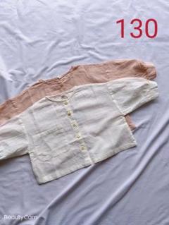 130cm キッズ 女の子 夏 リネン ブラウス 363