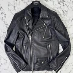 美品 ジャックローズ ダブルライダース ラムレザー ブラック Lサイズ ジャックローズダブルライダース黒裏地レッドラムレザー