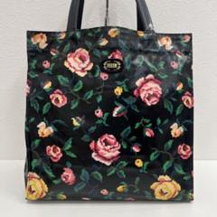 ●586 FEILER フェイラー ハンドバッグ コーティングバッグ 黒 薔薇