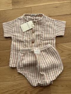 studio boheme ストライプ　セットアップ　トップス　ブルマ studiobohemeparis ストライプ柄トップス 、ブルマ セットアップ