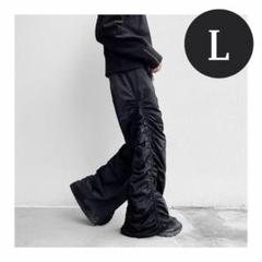 【00’s】ナイロンパンツ　ギャザーパンツ　フレアパンツ　TECH Y2K 00's】ナイロンパンツ ギャザーパンツ フレアパンツ TECH Y2K