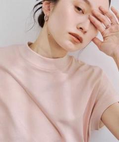 新品タグ付きtitivate モックネックフレンチスリーブTシャツ　ピンク
