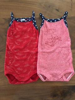 プチバトー キャミソール ロンパース 肌着 2枚セット 着画