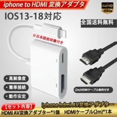 iphone HDMI変換アダプタ 2m HDMI ケーブル２点セット