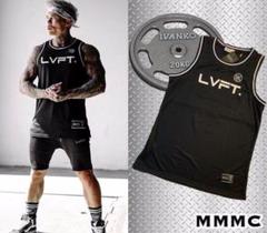 【L】LIVE FIT. メンズ タンクトップ ブラック 筋トレ ジム LVFT