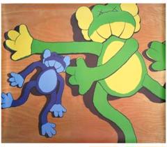 【限定値下】カウズ　BAPE GALLERY KAWS ポスター　ベイプギャラリ KAWS BAPE GALLERY Exhibition Flyer ORIGINAL FAKE Rare BE