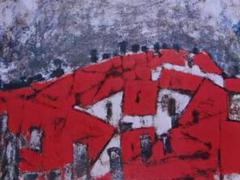 三岸節子、スペインの白い町、希少画集画、新品額装付、状態良好 三岸 節子、スペインの白い町、希少・画集画、新品額装付（三岸