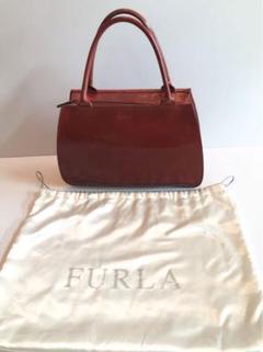 FURLA 赤 レザー ハンドバッグ