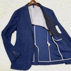 【美品✨】ZARA MAN テーラードジャケット 紺 エルボーパッチ XL 52