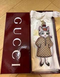 グッチ日本限定 ヒグチユウコ猫(ボリス)GGキャンバス チャーム