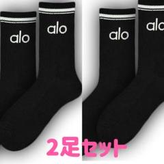 新品】アローヨガ ALO Yoga ラインソックス 靴下 ブラック2足