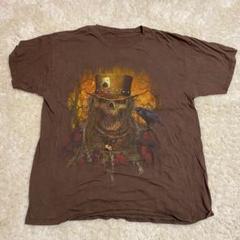 古着　ドクロ 骸骨 半袖 Tシャツ ブラウン XL