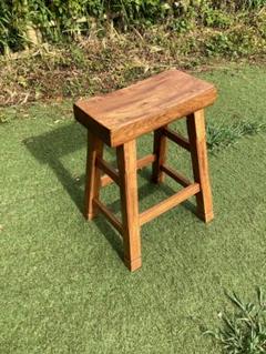 古材　木製スツール　花台　カウンター椅子　ハイスツール
