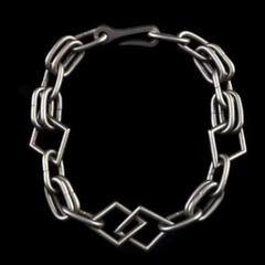 シルバー アイアンダブルチェーンネックレス