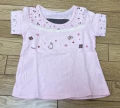 EKUBO ピンク 刺繍 Tシャツ 110cm