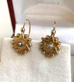 フランス アンティーク ジュエリー ピアス ドルムーズ 18k 星