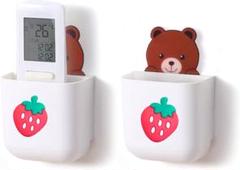 かわいい 簡単 白 いちごクマ リモコン スマホ 収納ボックス 【2個セット】