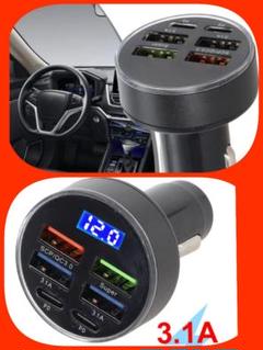 LEDディスプレイ付き　車　充電器　災害対策