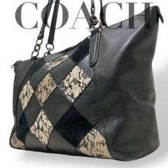 【現行モデル】コーチ　レザー トートバッグ ビジネスバッグ　新品未使用品 COACH(コーチ) / トートバッグ/レザー/ネイビー/紺/ブラック/黒