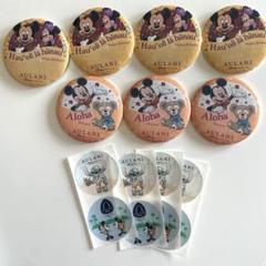 AULANI アウラニディズニー ステッカー ミッキー　ダッフィー缶バッチセット