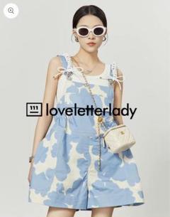 【新品】LLL LAB ブルー&ホワイト　ストラップドレス　オールインワン　夏服